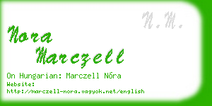 nora marczell business card